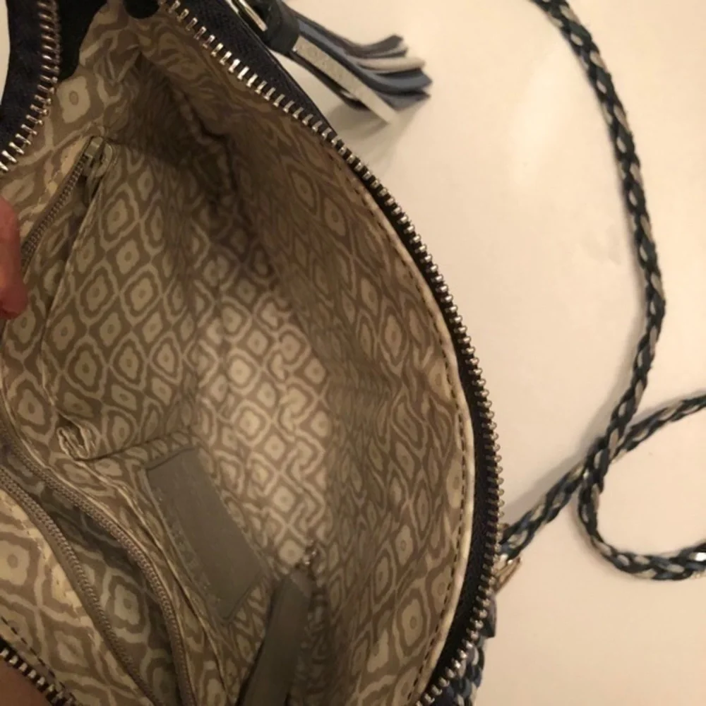 Brighton blue leather baby Barbados crossbody bag